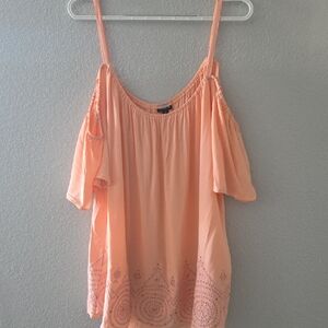 Torrid Peach Cold Shoulder Blouse